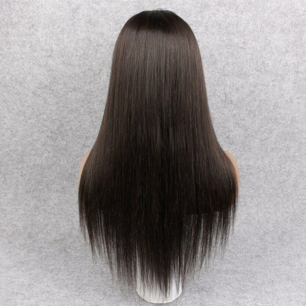 100% Human Hair FULL Lace Wig w/Bangs, 20" inches - Picture 4 of 8